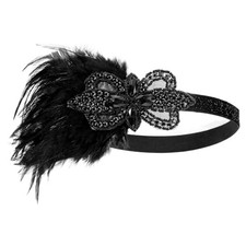 Yolev Black Flapper Headpiece for Women 1920s Flapper Headband Sparkling picture