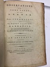 1783 Sir Henry Clinton Observations Cornwallis Answer Yorktown Revolutionary War picture