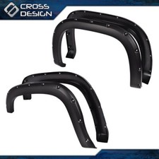[4PCS] FIT FOR 07-14 GMC SIERRA FLEETSIDE BED POCKET RIVETED WHEEL FENDER FLARES picture