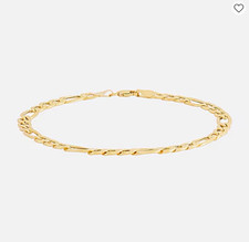 J.C. Penney Co. 10K Yellow Gold Figaro Chain Bracelet 8.5in Hollow Lobster Italy picture