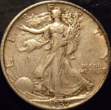 1937-S Walking Liberty Half Dollar Choice Original AU picture