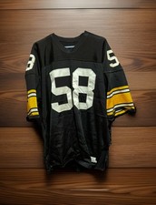 NFL Sand Knit Pittsburgh Steelers #58 Jack Lambert Jersey Size 52 USA Vintage picture
