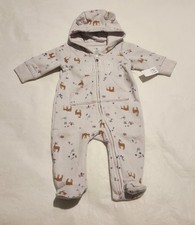 NWT Baby Gap Girls Deer Hedgehog Woodland Hooded Footed 1PC 0-3 Months picture