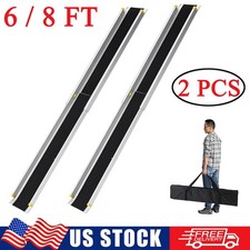 2PCS Telescopic Wheelchair Ramp 6/8ft Aluminum Mobility Ramp 600lbs w/ Carry Bag picture