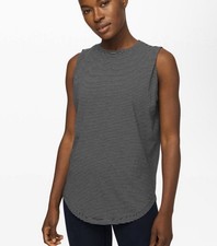Lululemon Women’s Brunswick Muscle Tank Hype Stripe Black White Size 8 picture