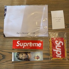Supreme FW26 Week 1 Bundle: Dadhboard Flag & Jesus Prayer Box Logo Sticker Set picture