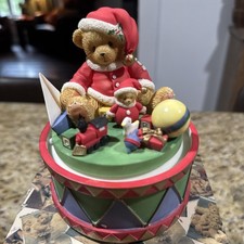 Cherished Teddies -Jolly Old St Nicholas - Santa W Toys Action Music Box W/ Box picture