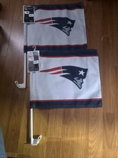 2New England Patriots white/blue&red Wincraft NFL Car Window Fan Logo Team Flag picture