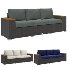 Outsunny 3-Seat Outdoor Sofa, Wicker Patio Couch, Wide Deep Seat picture