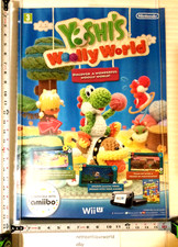 YOSHI'S WOOLLY WORLD Wii U Promo Poster Display PAL Nintendo Mario amiibo RARE picture