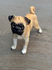 Vintage Lefton Japan, Chinese Pug Dog Porcelain Handpainted Figurine Red Label picture