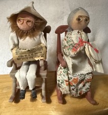 Vintage Grandma And Grandpa In Rocking Chairs, Handmade picture