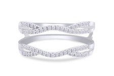 1/3ct Natural Diamond Split Shank Solitaire Enhancer Ring Wrap 10K White Gold picture