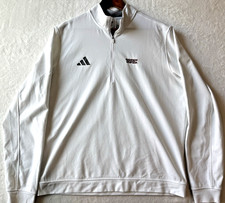 Adidas 1/4 zip mens WAC Conference Player issued Pullover Large White JM5199 picture