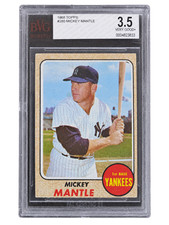 1968 Topps Mickey Mantle #280 BVG 3.5 VG+ Beckett New York Yankees HOF picture