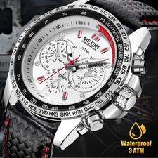 MEGIR Men’s Waterproof Stainless Steel Analog Sports Military Quartz Wrist Watch picture