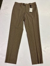 Mango MNG Suit Collection Mens Dress Pants 34 Brown Glen Plaid Check Flat Front picture