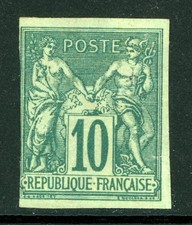France 1877 Colonies General Issues 10¢ Imperf Type 2 Scott #32 Mint G43 picture