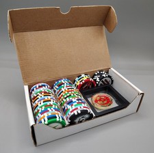 64-chip Big Bot Bits Battle Bots Set of Poker Chips With New Brass Malice Chip picture