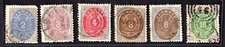 DENMARK 1870-1871 SC. 16-20 COMPLETE & COLOR VARIETY OF THE 8 WMK 112 PERF picture
