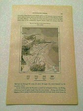 K117) Map of Old Bed of the Lower Mejerda Tunisia 1887 Engraving picture