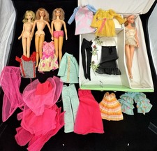 Mattel Barbie Vintage 1960s Fashion Doll Lot w/ Outfits Accessories Doll Case picture