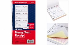 Adams Money and Rent Receipt Book, 2-Part Carbonless, 5-1/4