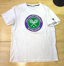 Official Wimbledon The Championships Tennis Logo T-Shirt White Men's Size Large picture