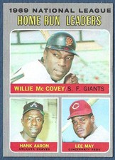 1970 TOPPS NL HOME RUN LEADERS 1969 WILLIE McCOVEY HANK AARON LEE MAY #65 picture