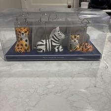 Pier 1 Imports Safari Animal Place Card Holders Ceramic Set of 6 NIB 4213945 picture