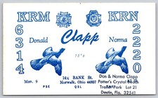 Vintage CB Radio QSL Postcard Donald Norma Clapp Norwalk OH Destin FL 1991 C275 picture