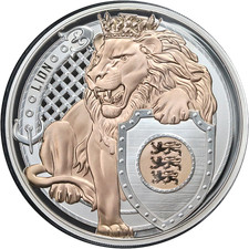 2025 Niue 1 Ounce Silver $1 Heraldic Beasts Lion Rose Gold OGP COA - STOCK picture
