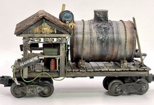 O gauge Custom, Handmade, Painted, & Weathered, Black Smith Car, Flicker, LEDs. picture