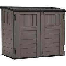 Suncast 34 Cu Ft Horizontal Storage Shed, Resin, Lockable, Stoney Black picture