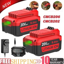1-2PCS Battery/Charger For Craftsman 20 Volt V20 8.0Ah Li-ion CMCB204 CMCB202-2 picture