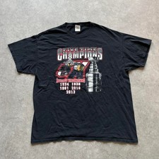 Vintage Chicago Blackhawks Stanley Cup Champions Shirt Mens XL Black 5X NHL Tee picture