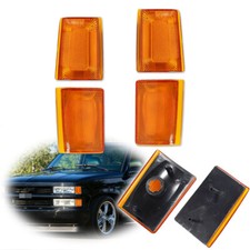 For 1988-1993 Chevy Truck Pickup C/K 1500 Amber Front Side Marker Light Set of 4 picture