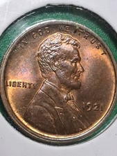 1921-P LINCOLN CENT. MS/ BU/ RED. PRISTINE. COLLECTORS CHOICE. picture