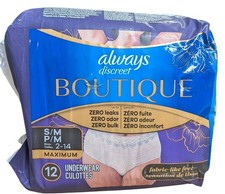 Always Discreet Boutique Maximum Small / Medium Underwear 12 Count New Sealed  picture