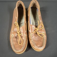 Sperry Top-Sider Men’s Brown Leather Boat Shoes Lace Up Round Toe Rubber Sole picture