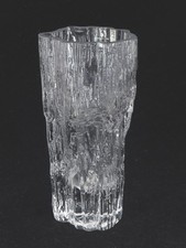 Signed Iittala Texured Art Glass Ice Vase MCM 