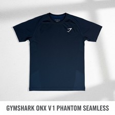 RARE OG Gymshark Onyx V1 Phantom Seamless T-Shirt Navy Blue Men's Small picture