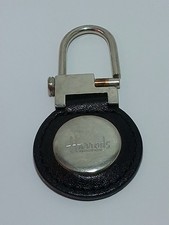 Harrods Knightsbridge London Keychain Metal & Leather Fob Ring Vintage picture