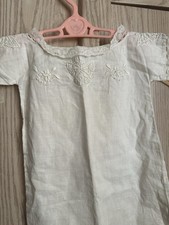 Antique White Doll Dress Tea Garden Dress For Antique Bisque Jumeau Antique Doll picture