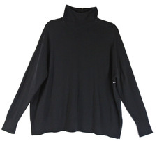NEW, Nordstrom Turtleneck Cashmere Boxy Sweater in Black Size L #S7659 picture