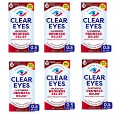 6 Pack Clear Eyes Redness Relief Eye Drops 0.5oz Each picture