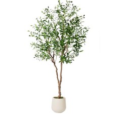 NOVAROOT 6FT Faux Olive Tree with Decorative Planter, Trees 6ft, Green picture