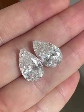 1.44 Ct TOTAL Pear Pair D Color VS2 Clarity IGI Certified Lab Grown CVD Diamond picture