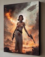 Princess Leia Star Wars  Painting w/COA - Framed Canvas 40X30cm Sold Out picture