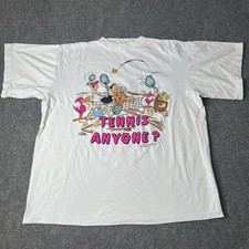 Vtg 1994 Flintstones Tennis Anyone T-shirt Single Stitch 1990s Cartoon Tee 2xl picture